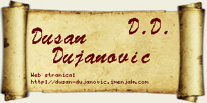 Dušan Dujanović vizit kartica